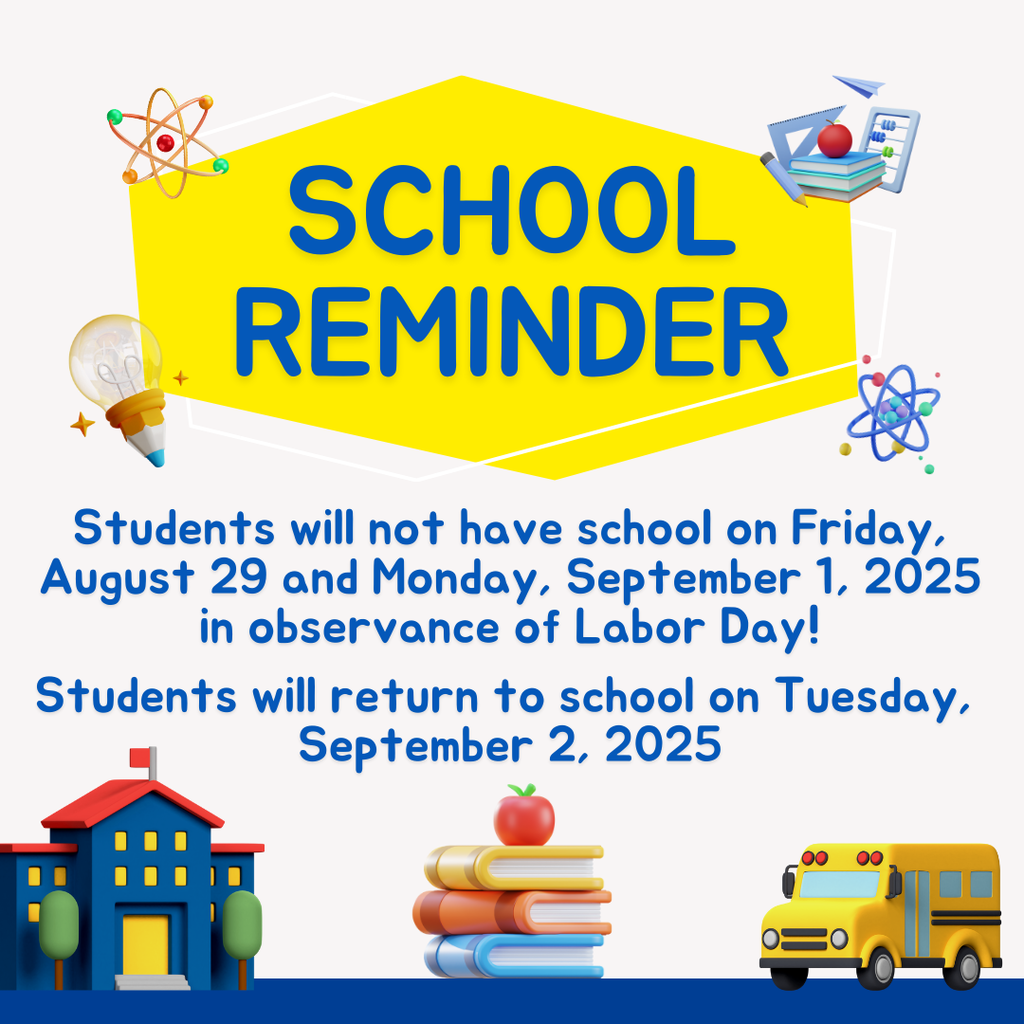 No School Friday August 29 or Monday September 1 at RBE