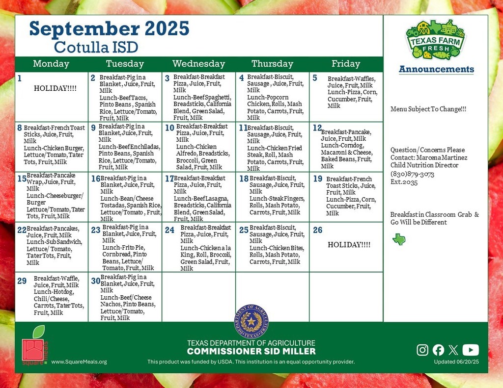 September Menu