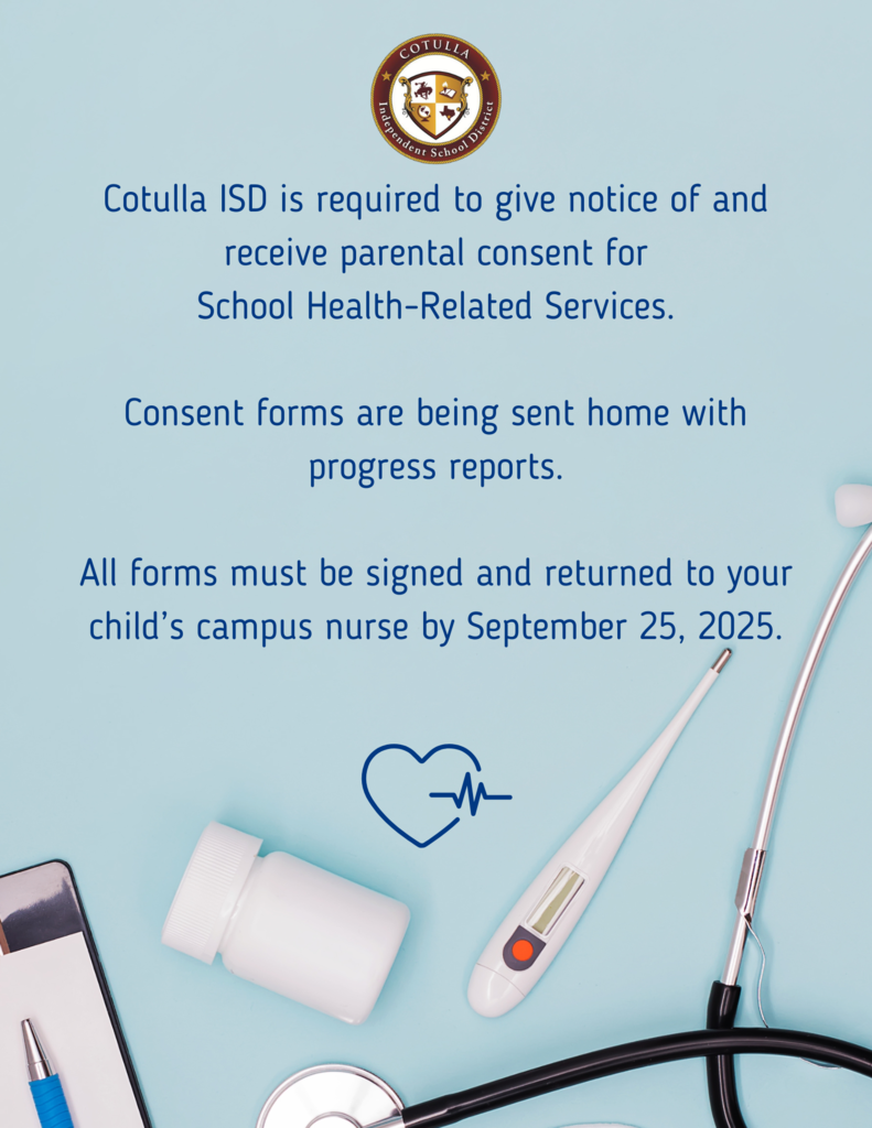 School health related services consent form information.