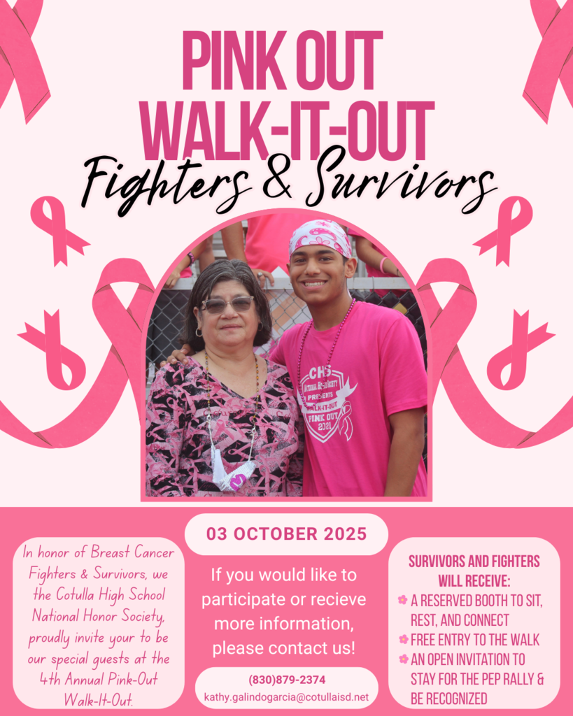 Pink out survivor flyer invitation