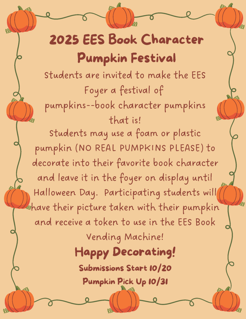 EES Book Character Pumpkin Festival Information