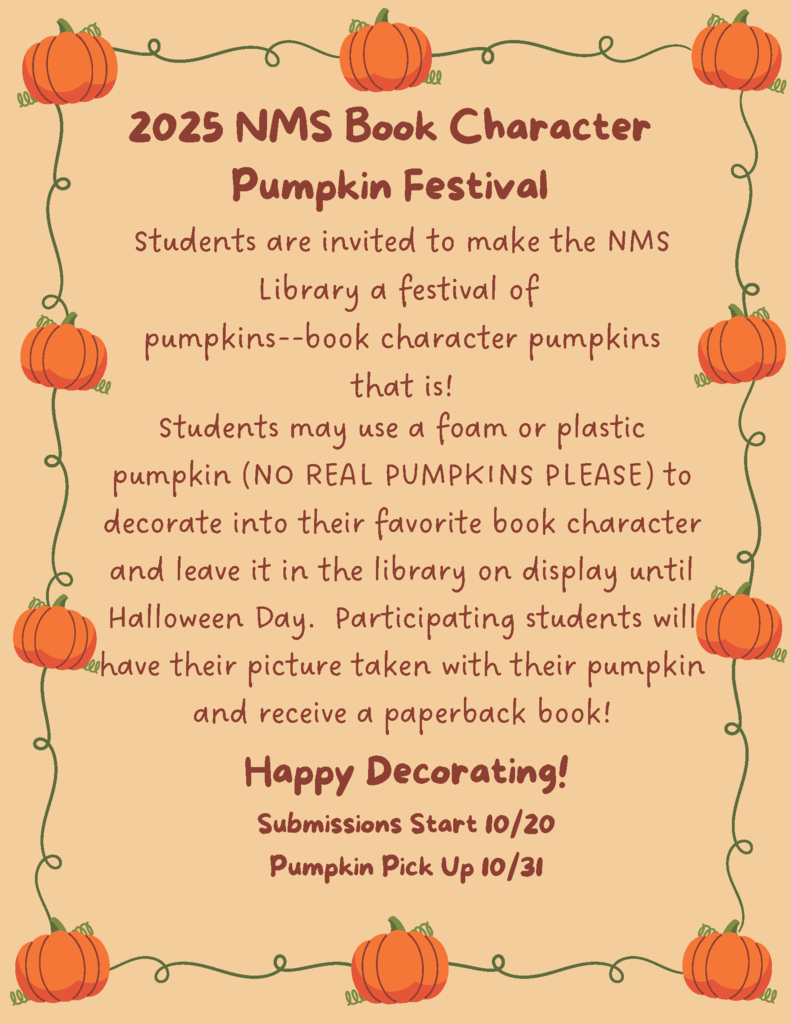 NMS Book Character Pumpkin Festival Information