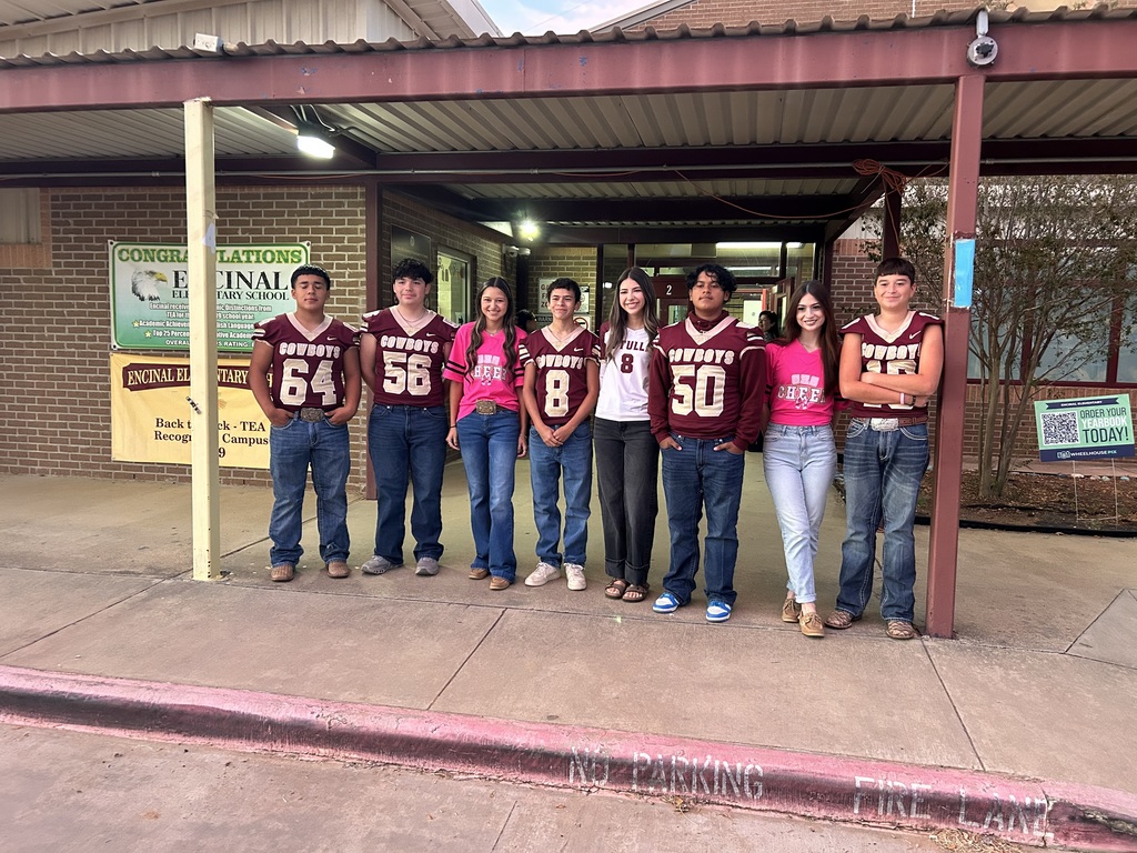 The CHS Cheerleaders and Football Players welcomed students at Encinal Thursday morning.