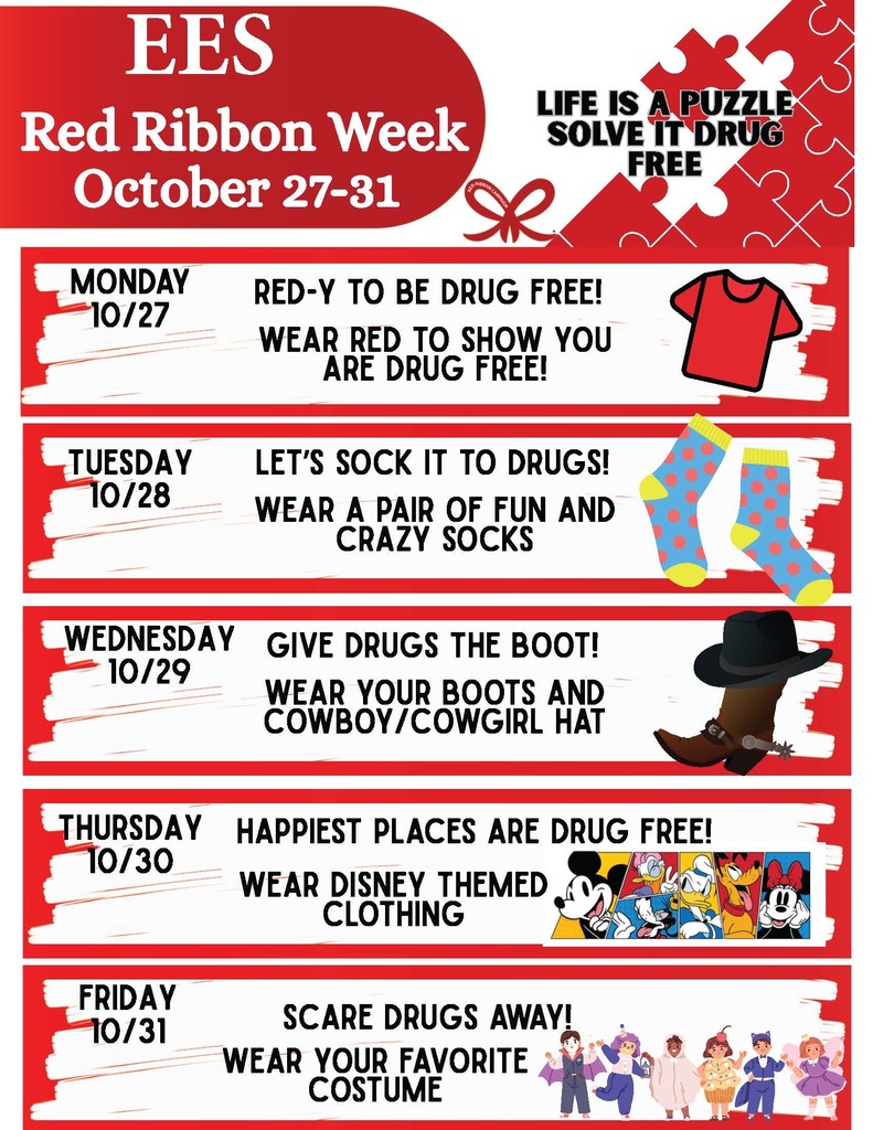 Encinal Elementary School Red Ribbon Week October 27-31