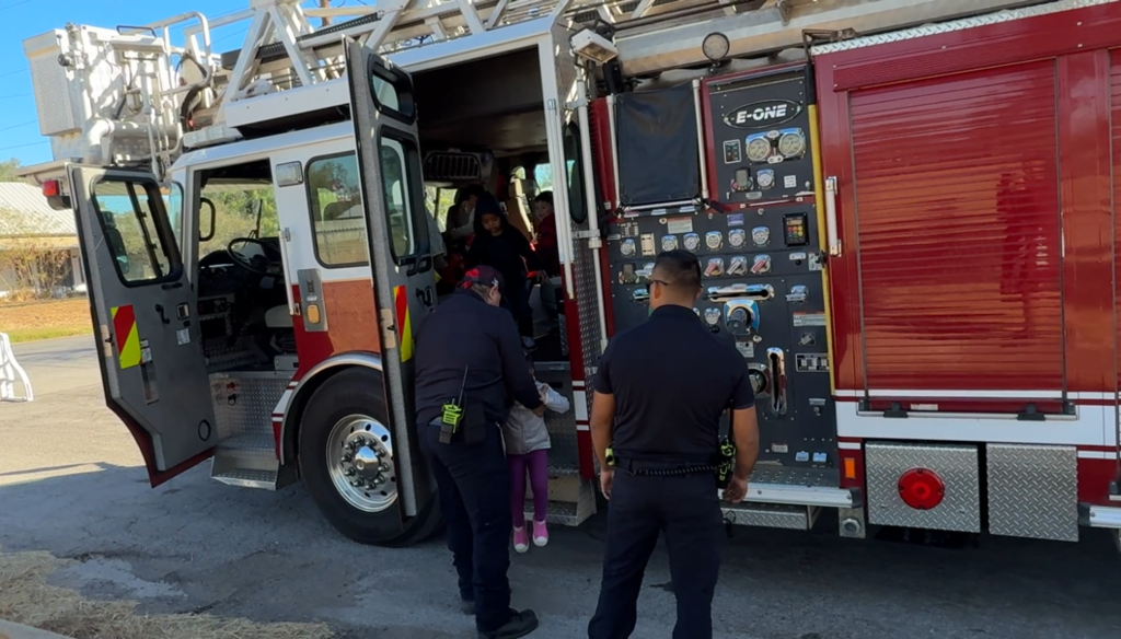 Getting out of firetruck