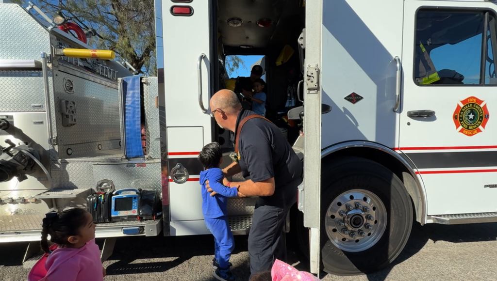 Getting into firetruck