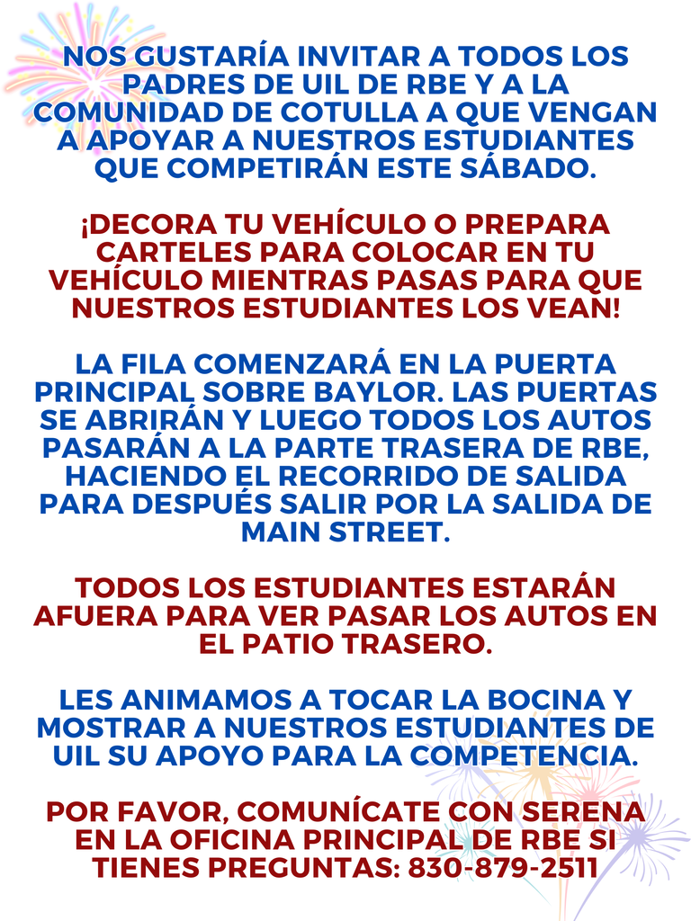 UIL Drive By Parade Friday 12/12/25