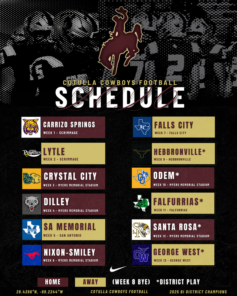 2026 cotulla cowboys football schedule
