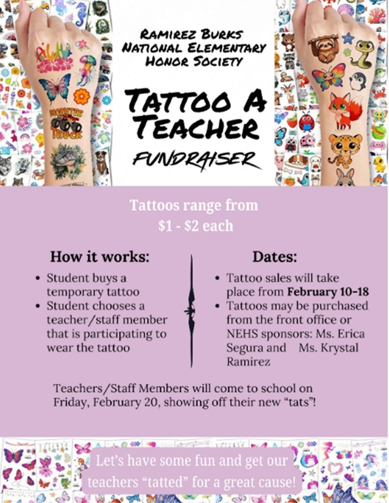 NEHS Tattoo A Teacher Fundraiser