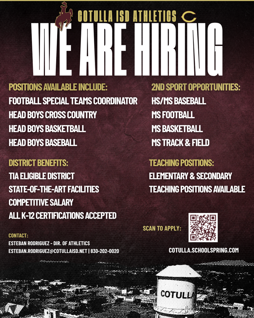 Cotulla ISD - Now Hiring 2026-27 Positions