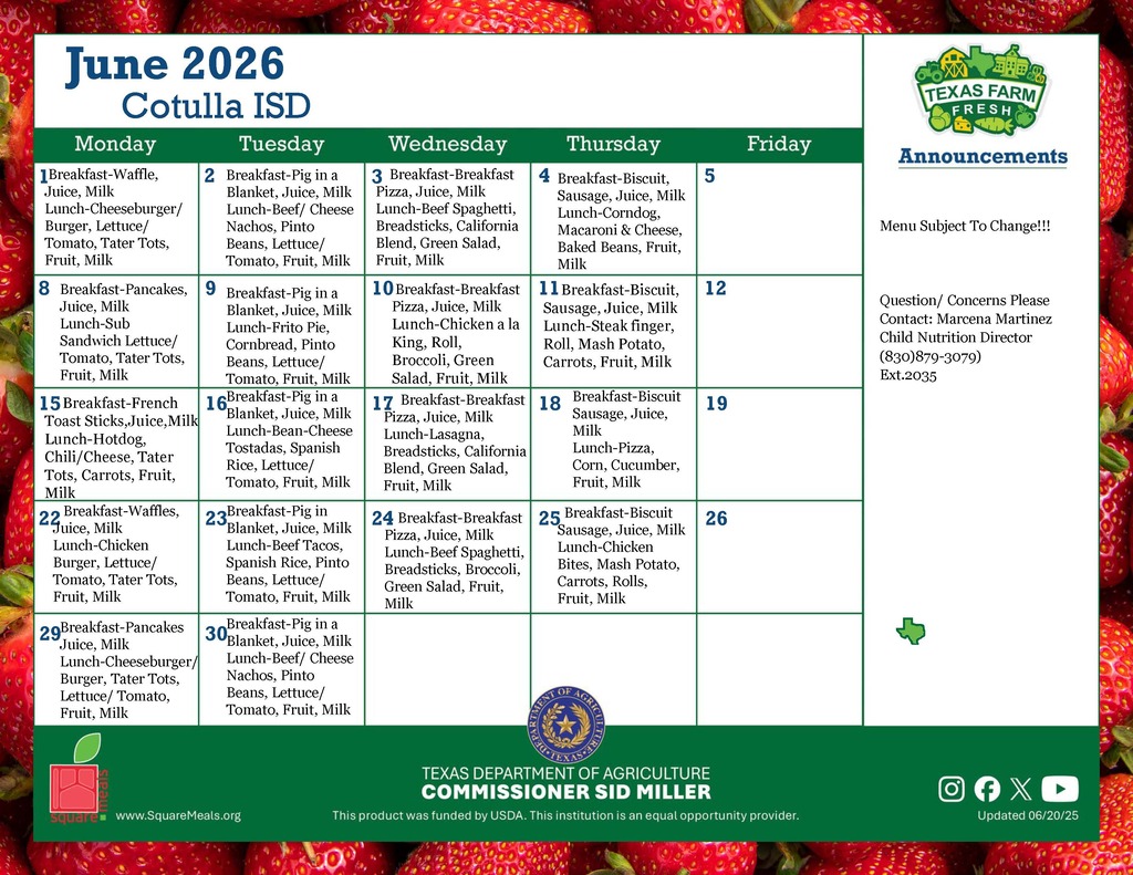 June Menu