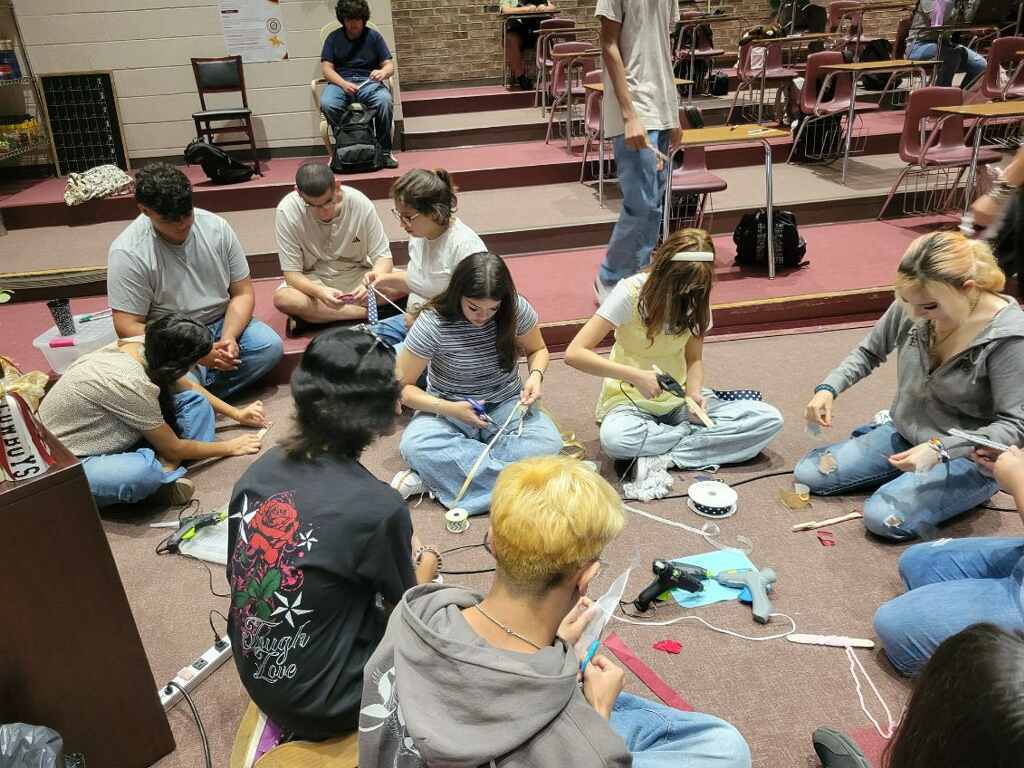 CHS Theater Art Class working on their Selection Stick Activity