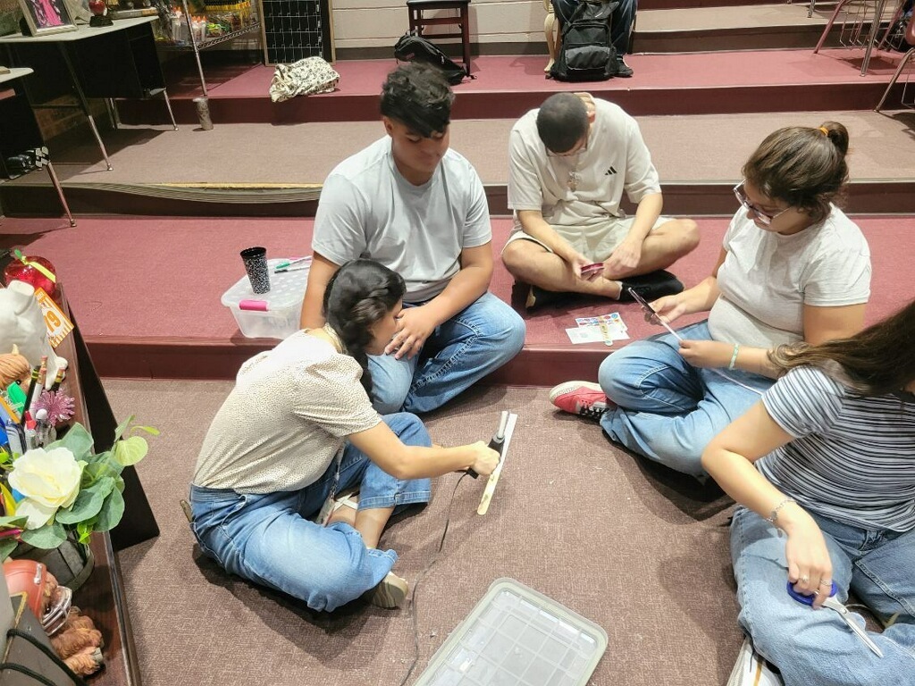 CHS Theater Art Class working on their Selection Stick Activity