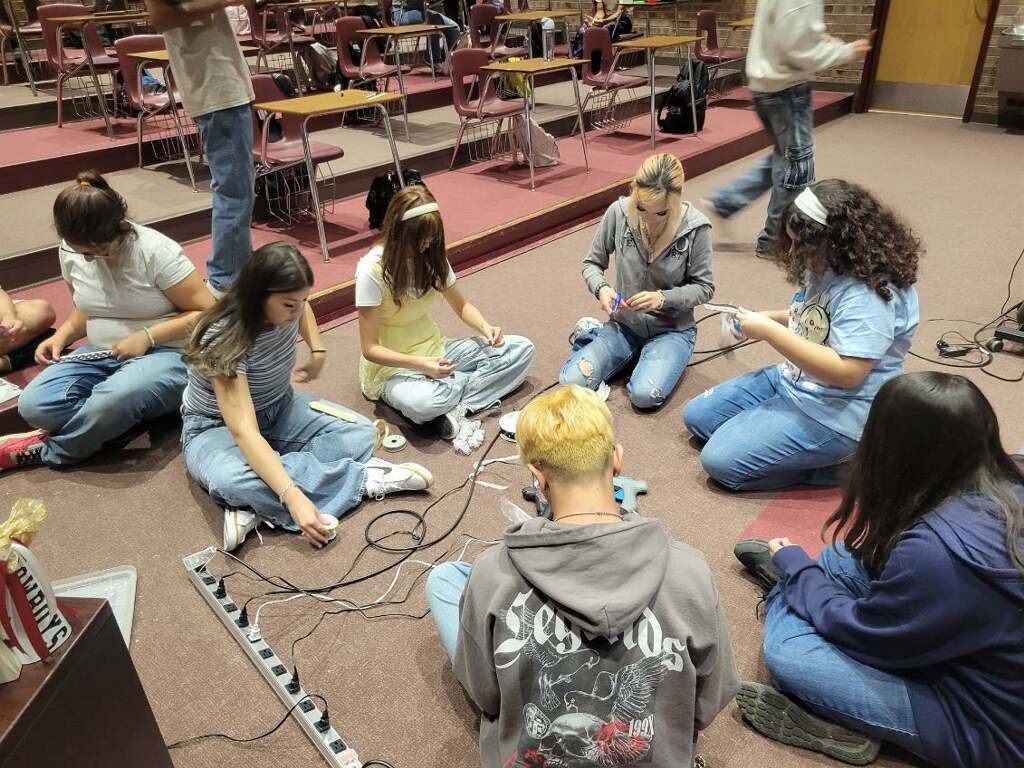 CHS Theater Art Class working on their Selection Stick Activity