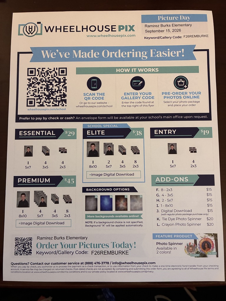 Picture Day Order Form