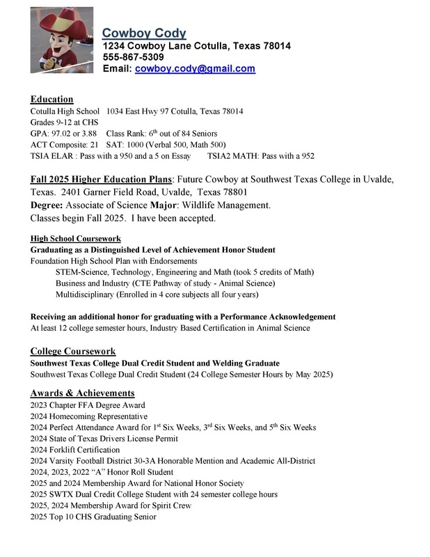 sample resume 1
