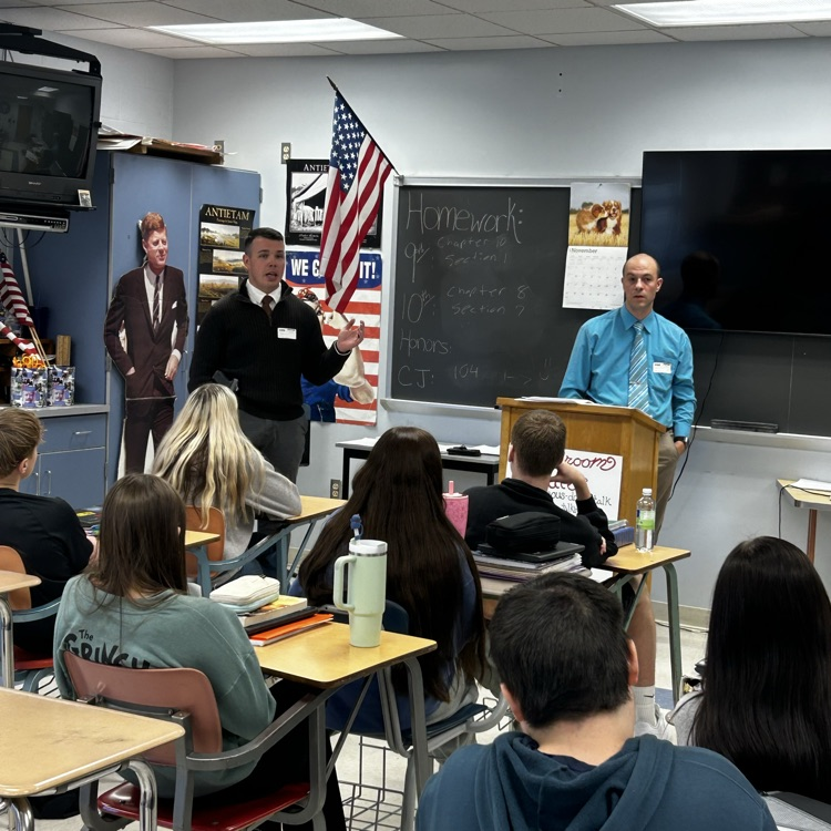 PSP visiting our criminal Justice class