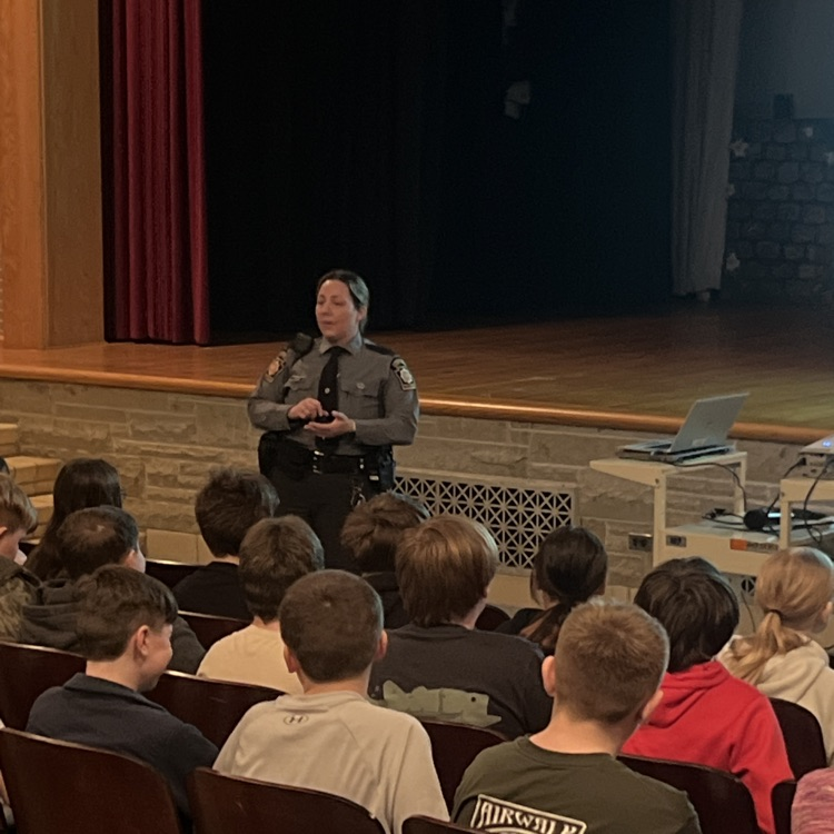 TPR Lesher presenting Camp Cadet to our 7th grade students.