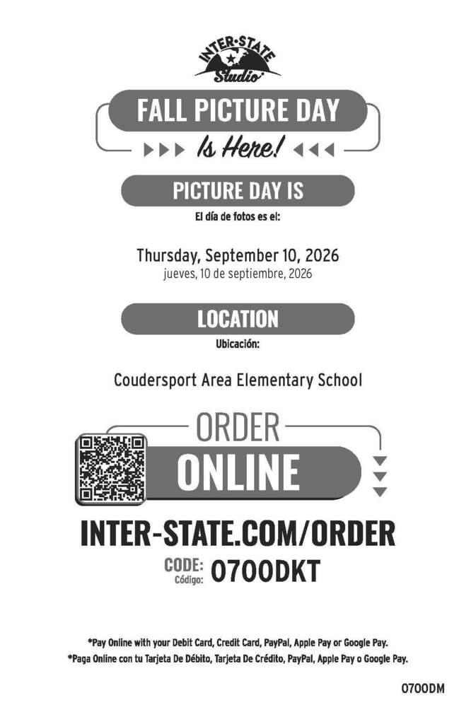 Fall Picture Day Thursday, September 10th