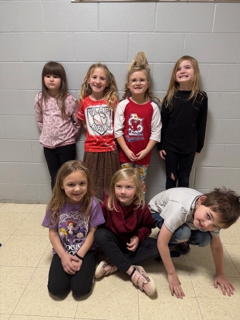 Kindergarten students on Wacky Wednesday