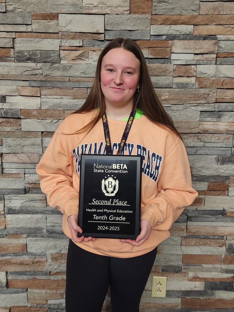 Paityn Hand - Second Place in 10th grade Health & Physical Education