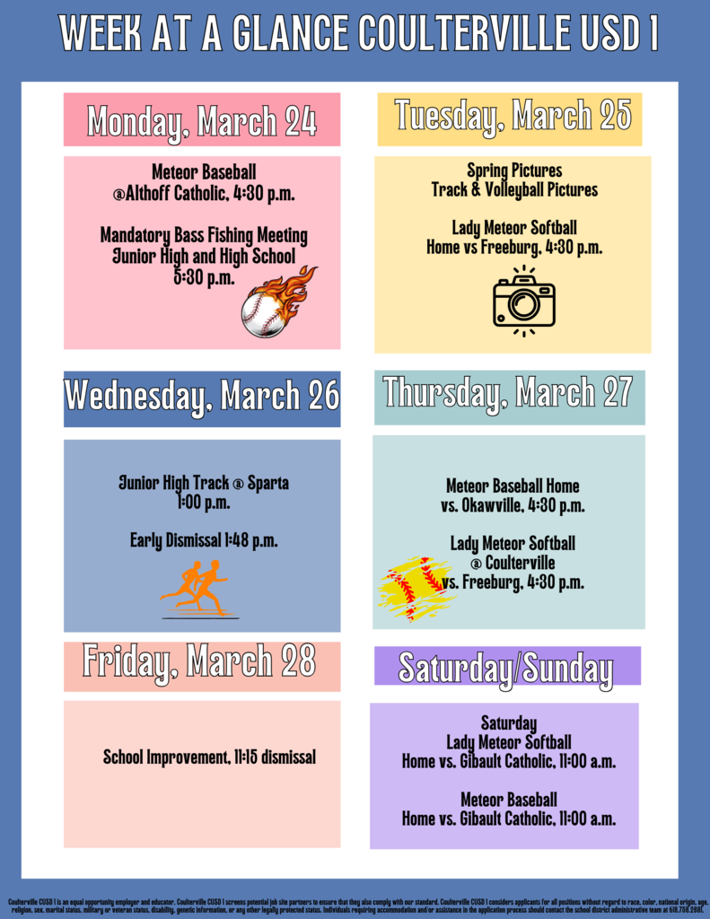 Our weekly events, week of March 24