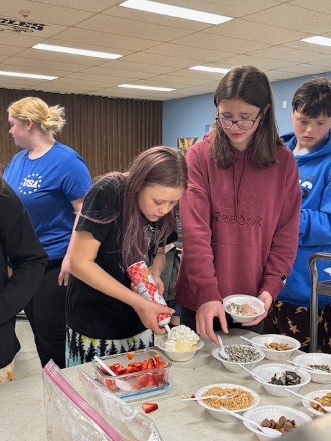 Baylee and Mady enjoying ice cream