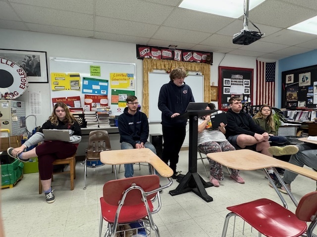 Devon presenting his part