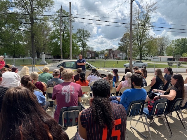 Mr. Yates presenting on the dangers of drinking and driving.