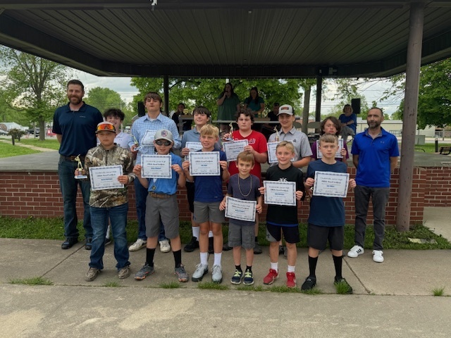 Baseball players with their certficates