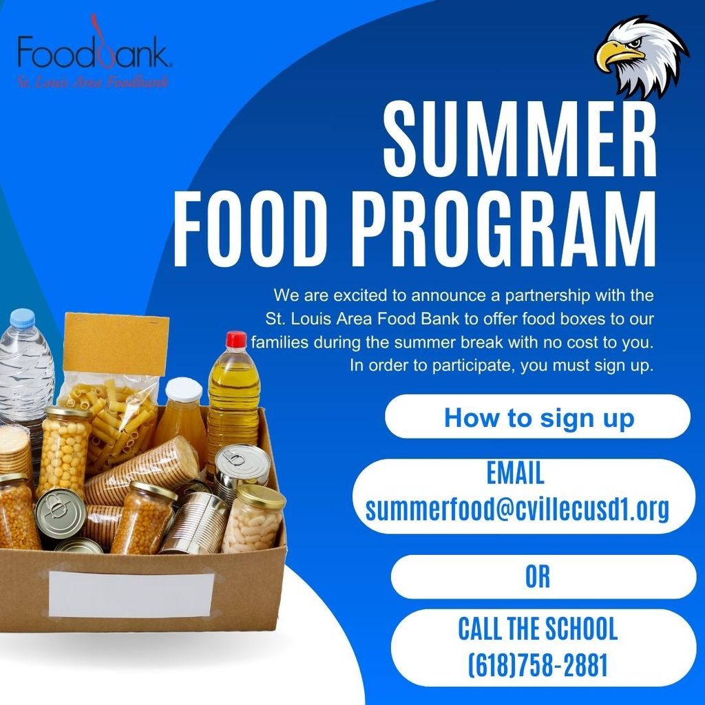 Summer food program, email summerfood@cvillecusd1.org