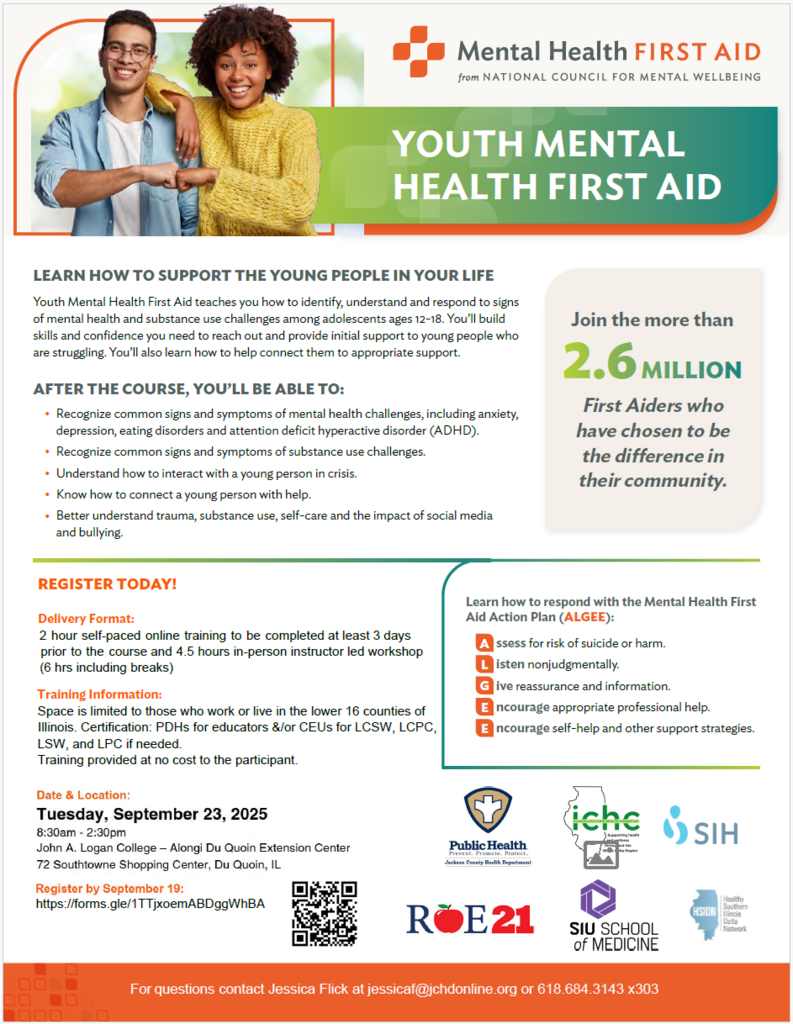 Youth Mental Health First Aid Training Flyer