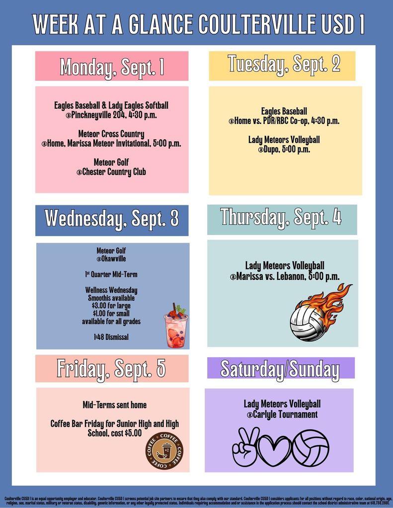 Our events for the week of September 8