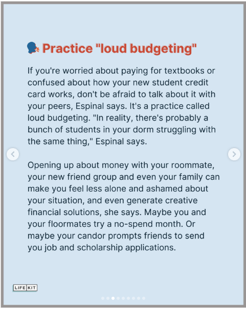 Practice loud budgeting