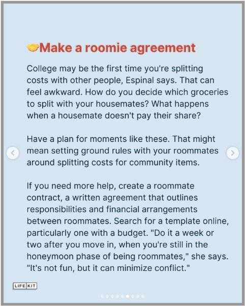 Make a roomie agreement
