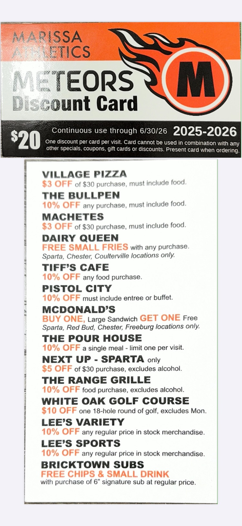 Meteors discount card