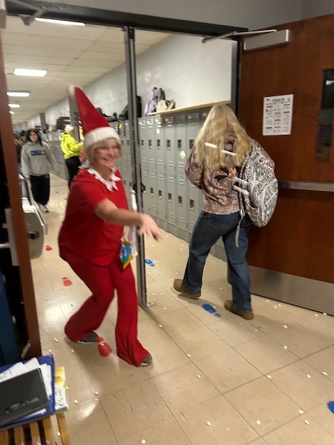 Elf snowball/marshmallow fight