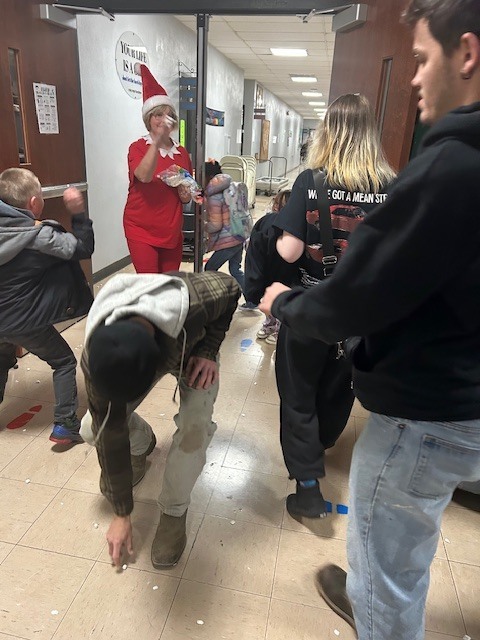 Elf snowball/marshmallow fight