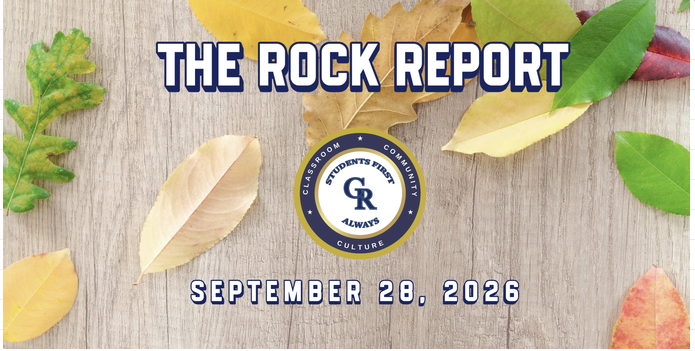 The Rock Report September 28th, 2026 on a light backround with fall leaves