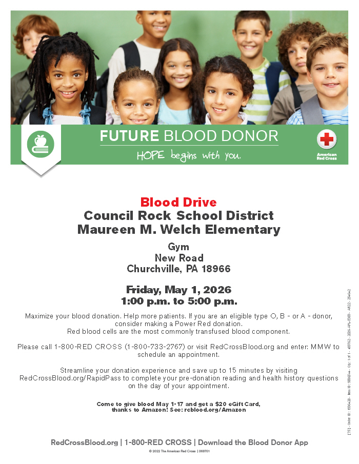 Flyer for MMW Blood Drive - Details in the content of message