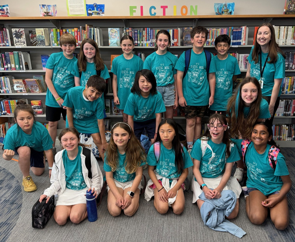 group of students who participated in Reading Olympics posing as a group