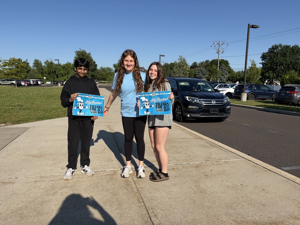 Students handing out coffee