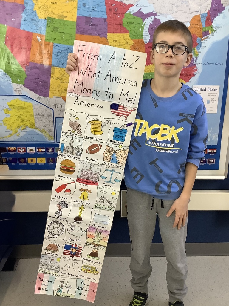 Ronald showing his winning submission to America 250 Contest