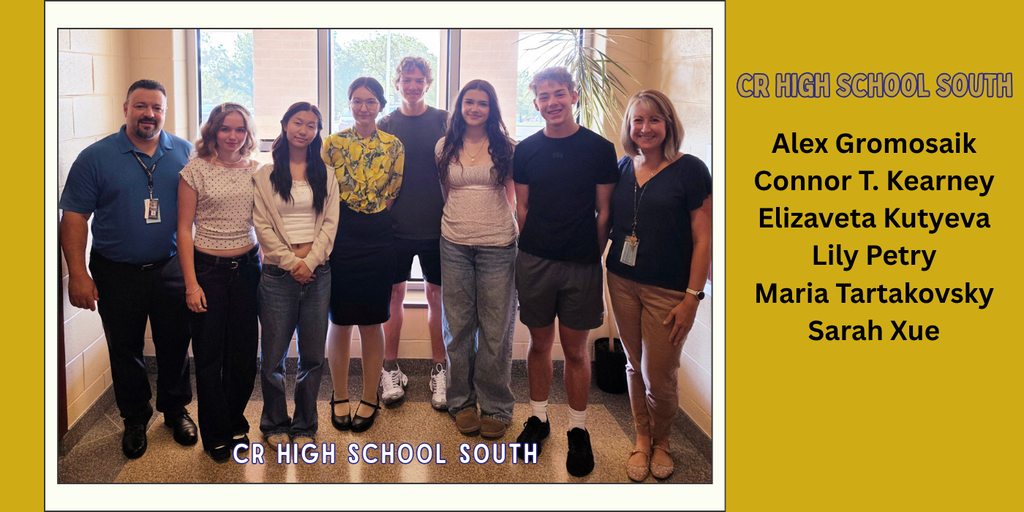 National Merit Semi Finalist Student's standing in a row in between principals and their names are listed on the page as well