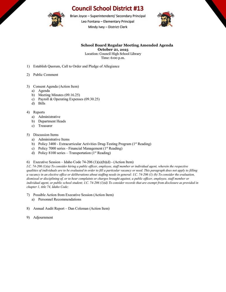 10.21.25 Board Meeting Agenda