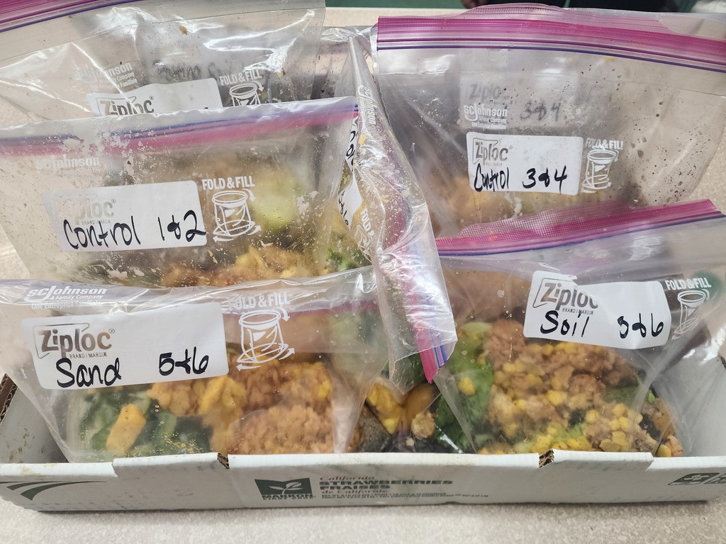 ziplock bags labeled soil sand control