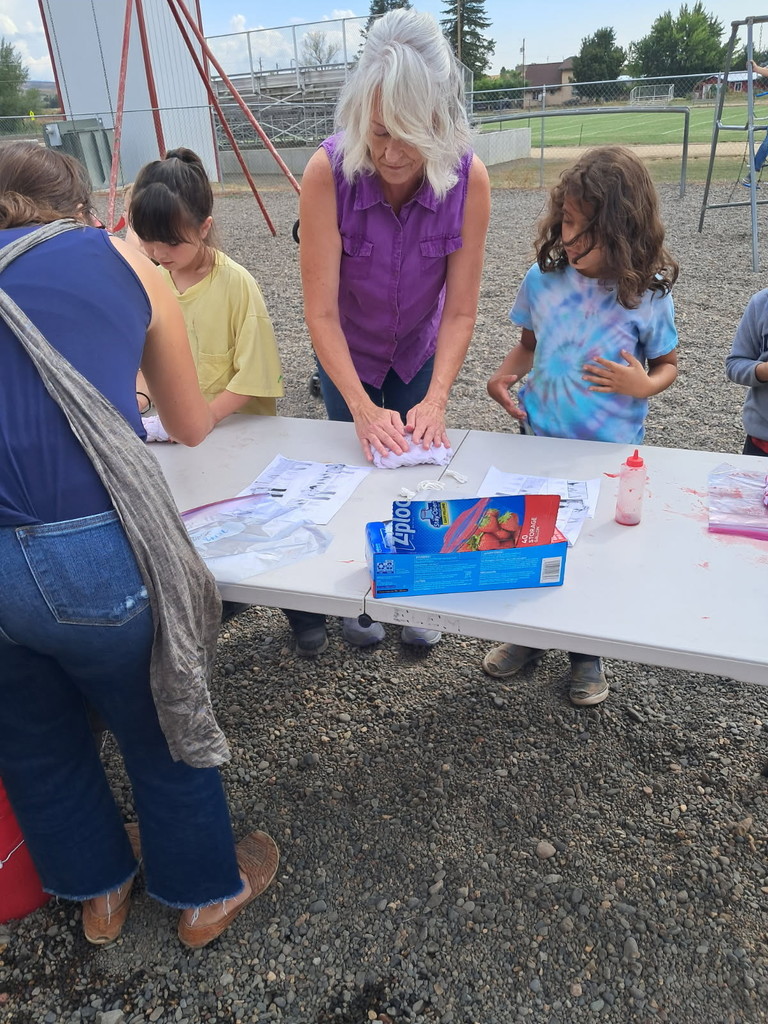 woman and child tie dye