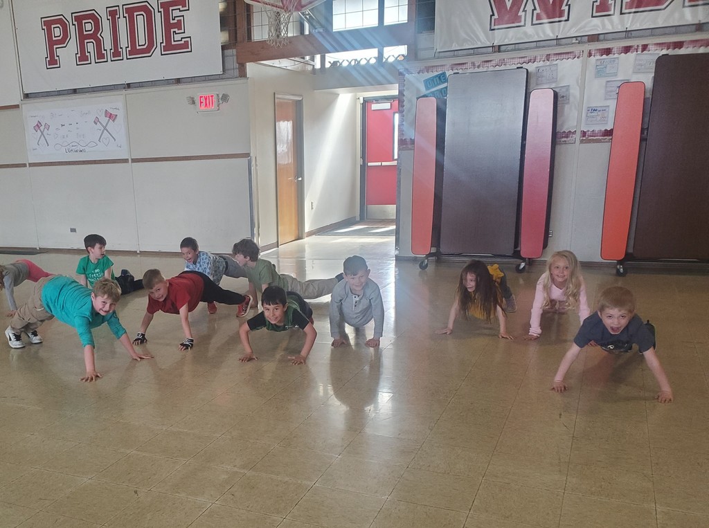 children doing pushups