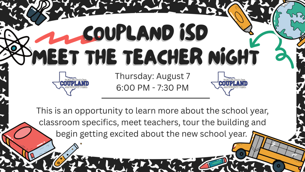 Meet the Teacher Night - Thursday, August 7, 6:00pm - 7:30pm
