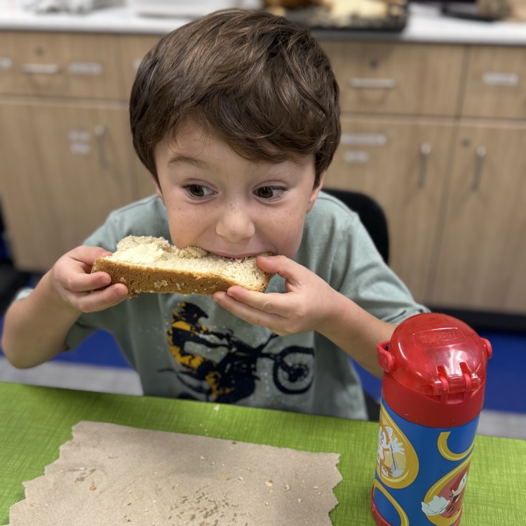 Mrs. Carr’s class made bread and read The Little Red Hen. 